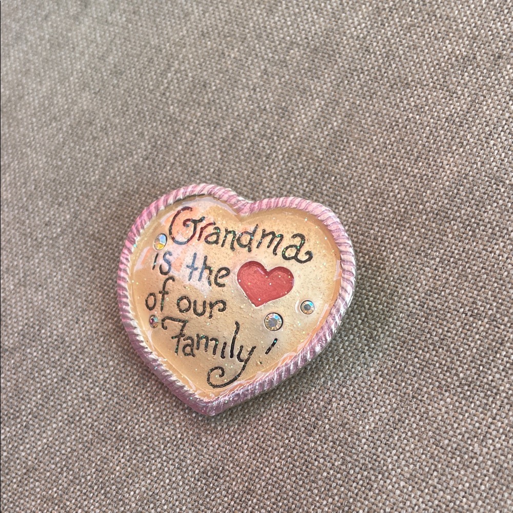 Heart-Shaped Family Brooch